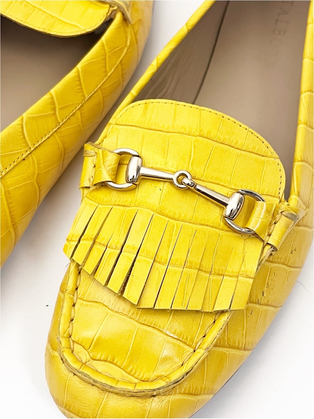 TALBOTS Everson Horsebit Croc Embossed Genuine Leather Driving Moccasins Size 10 - Picture 11 of 12